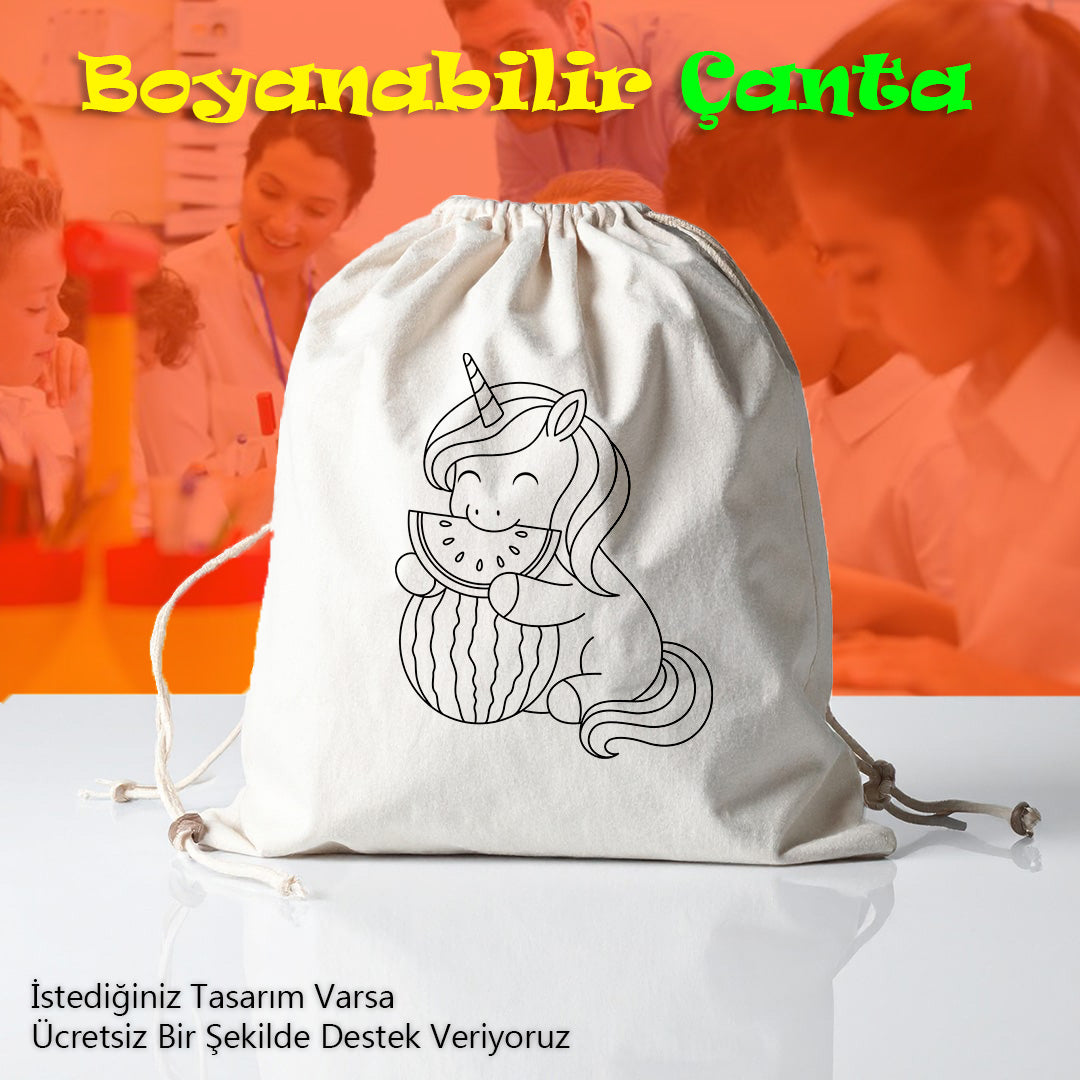 Boyanabilir Büzgülü Bez Çantalar