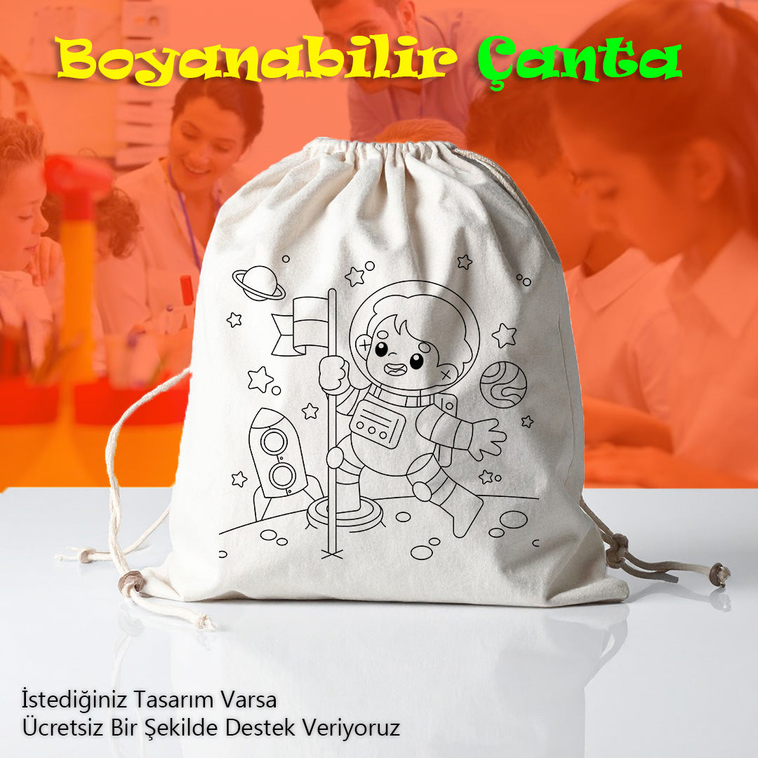 Boyanabilir Büzgülü Bez Çantalar