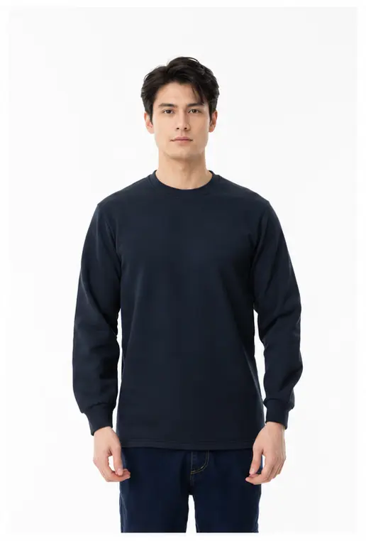 280 gram iki iplik kumaş kurumsal sıfır yaka sweatshirt