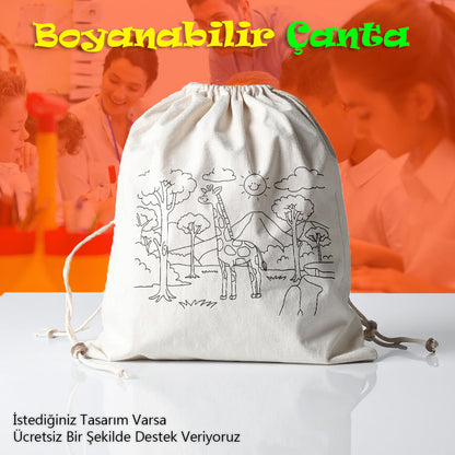 Boyanabilir Büzgülü Bez Çantalar