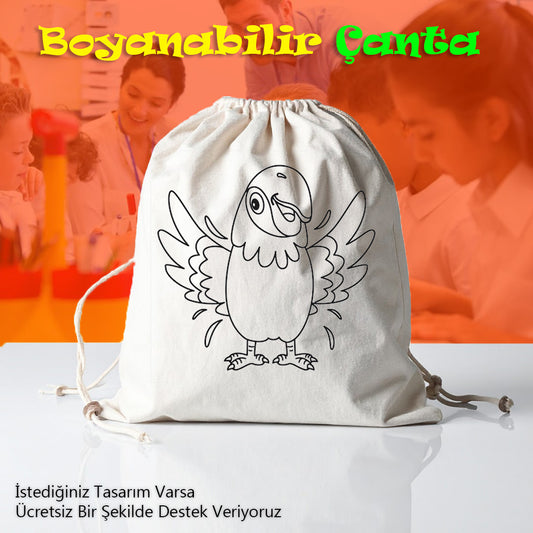 Boyanabilir Büzgülü Bez Çantalar