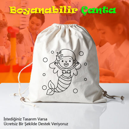 Boyanabilir Büzgülü Bez Çantalar