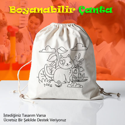 Boyanabilir Büzgülü Bez Çantalar