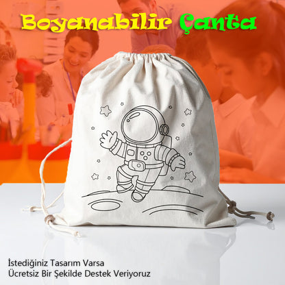 Boyanabilir Büzgülü Bez Çantalar