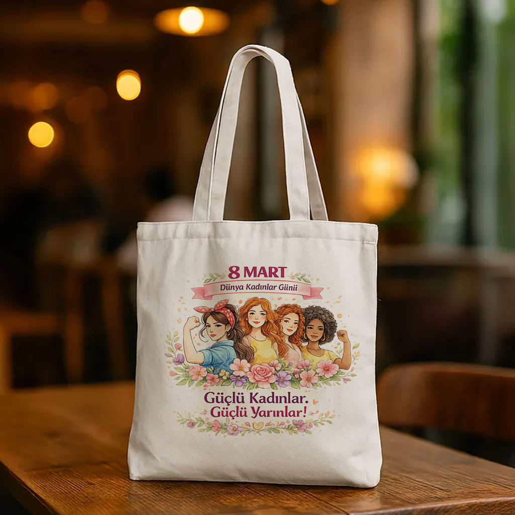 8 Mart Kadınlar Günü Özel Baskılı Bez Çanta 35x40 cm | No:5