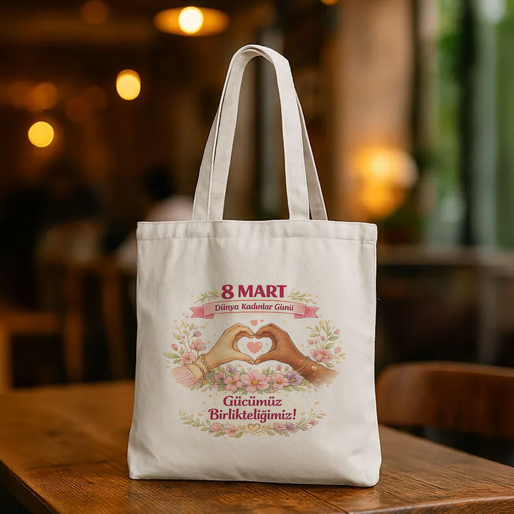8 Mart Kadınlar Günü Özel Baskılı Bez Çanta 35x40 cm | No:4