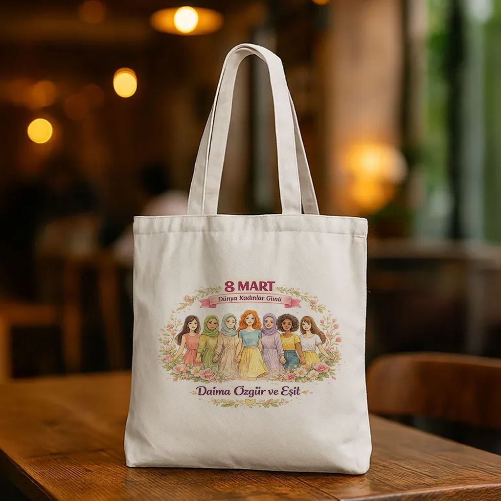 8 Mart Kadınlar Günü Özel Baskılı Bez Çanta 35x40 cm | No:3