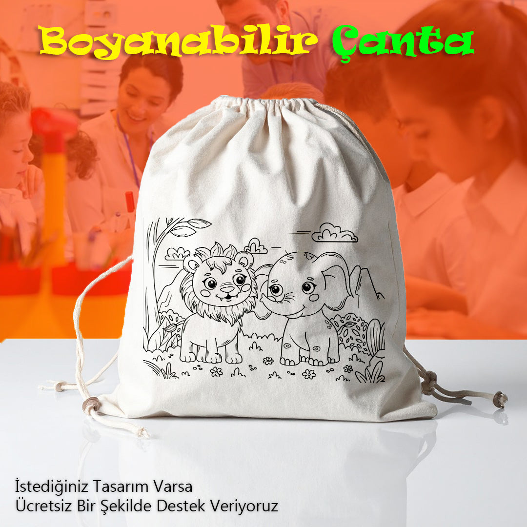 Boyanabilir Büzgülü Bez Çantalar