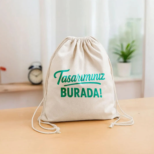 Büzgülü Ham Bez Çanta